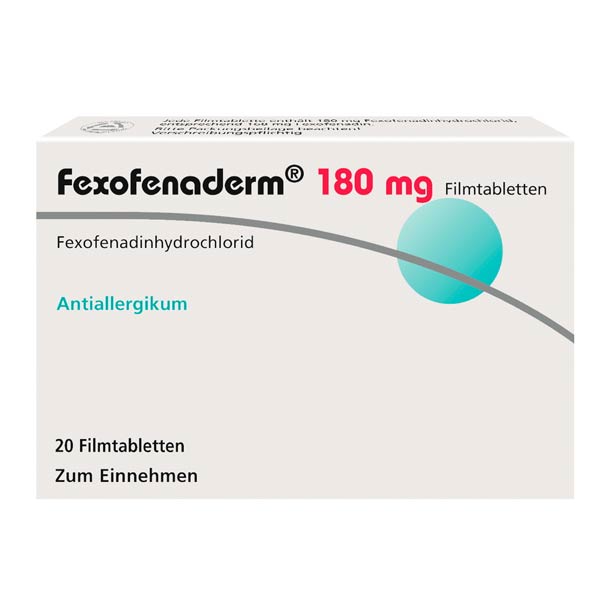 Packshot – Fexofenaderm 180mg 20Stk