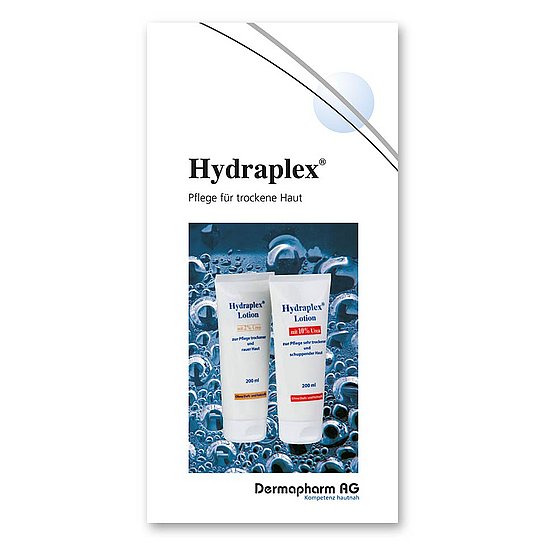 Broschüre: Hydraplex – Pflege für trockene Haut.