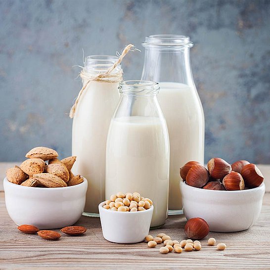 Milch und Nüsse für Milchintoleranz, Fructoseunverträglichkeit und Glutenunverträglichkeit.